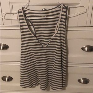 Grey and white striped tank